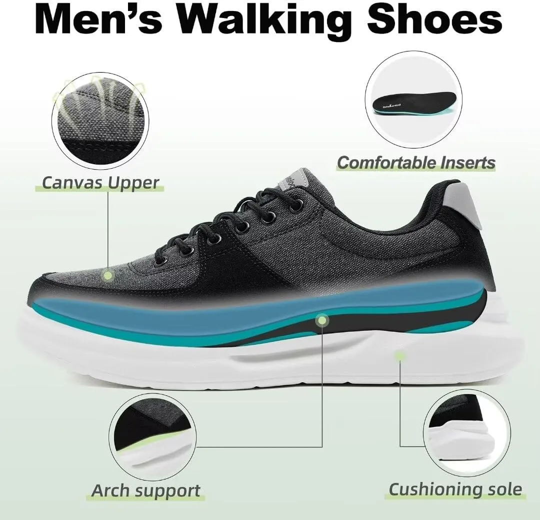 OrthoComfoot Men's Orthopedic Fashion Sneakers for Plantar Fasciitis: Comfortable Walking Shoes with Arch Support, Casual Cushion Orthotic Shoes for Foot and Heel Pain Relief