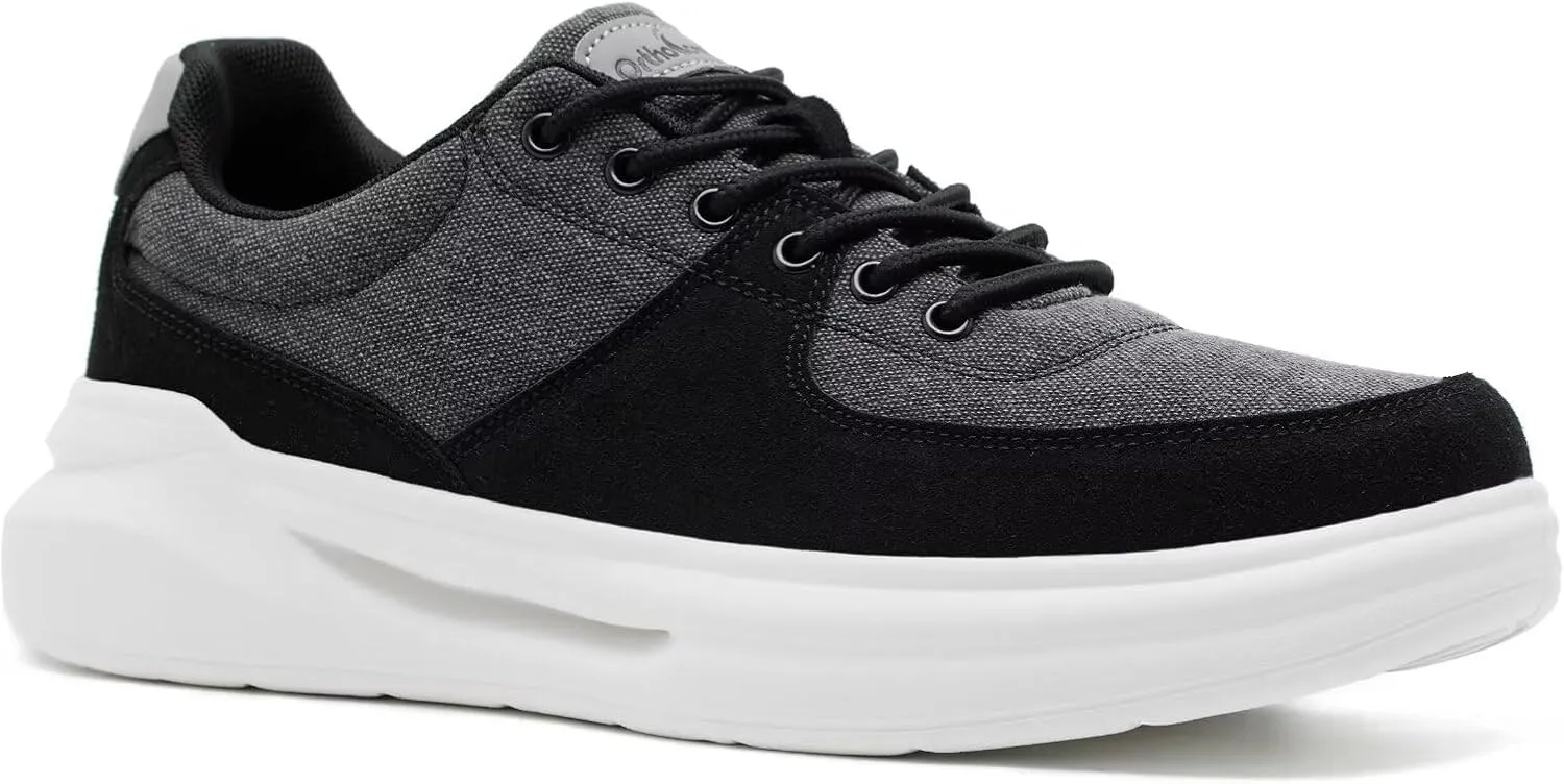 OrthoComfoot Men's Orthopedic Fashion Sneakers for Plantar Fasciitis: Comfortable Walking Shoes with Arch Support, Casual Cushion Orthotic Shoes for Foot and Heel Pain Relief