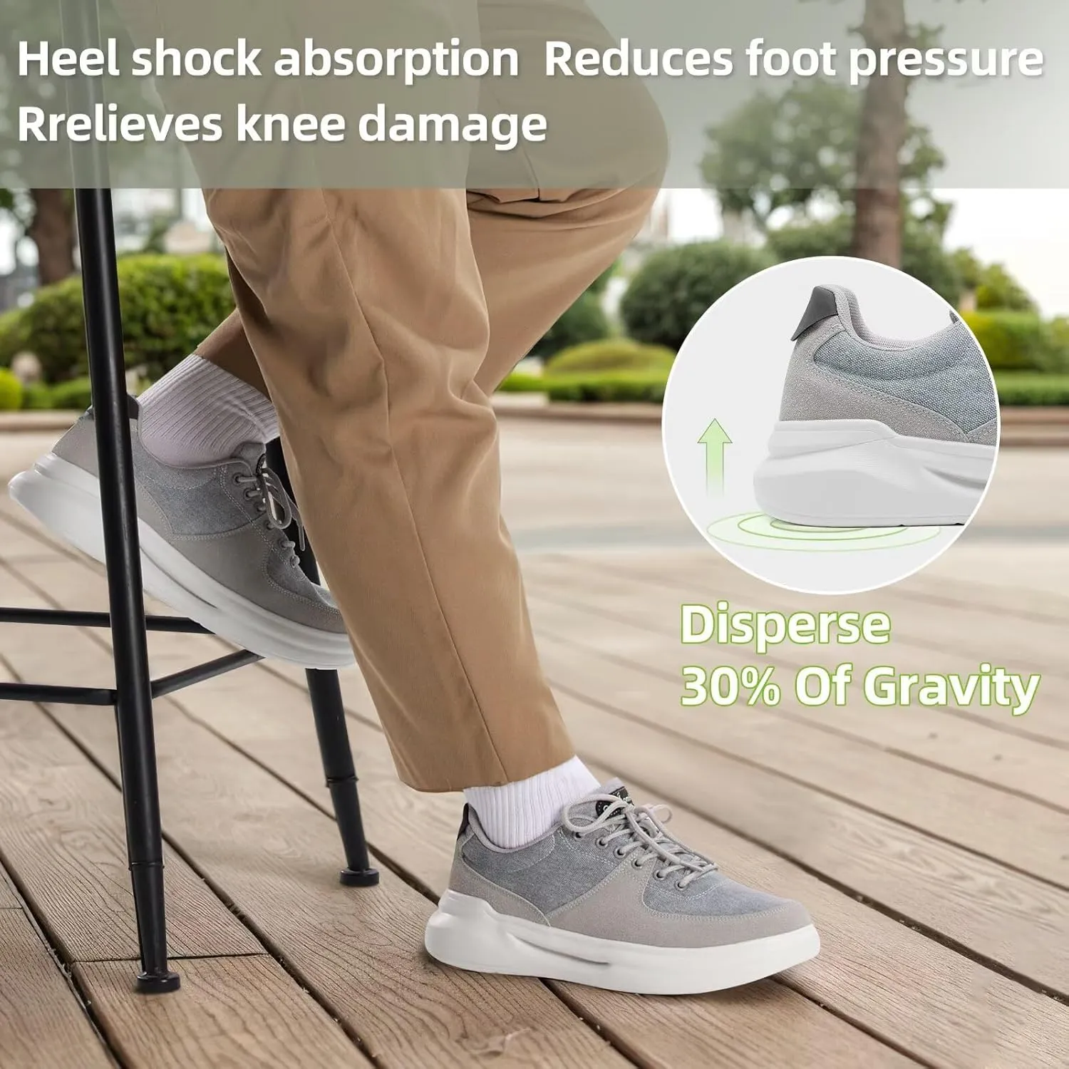 OrthoComfoot Men's Orthopedic Fashion Sneakers for Plantar Fasciitis: Comfortable Walking Shoes with Arch Support, Casual Cushion Orthotic Shoes for Foot and Heel Pain Relief