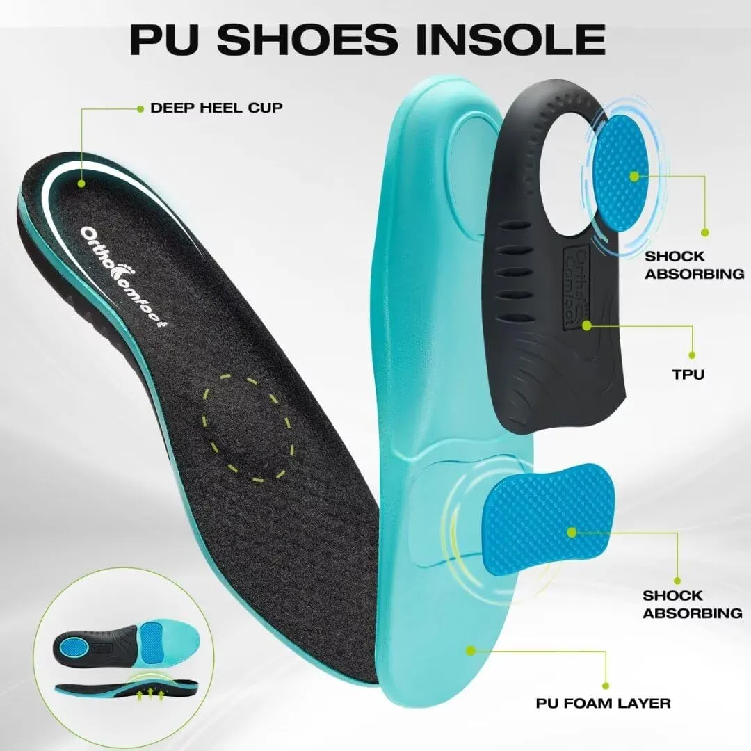 OrthoComfoot Men's Orthopedic Fashion Sneakers for Plantar Fasciitis: Comfortable Walking Shoes with Arch Support, Casual Cushion Orthotic Shoes for Foot and Heel Pain Relief