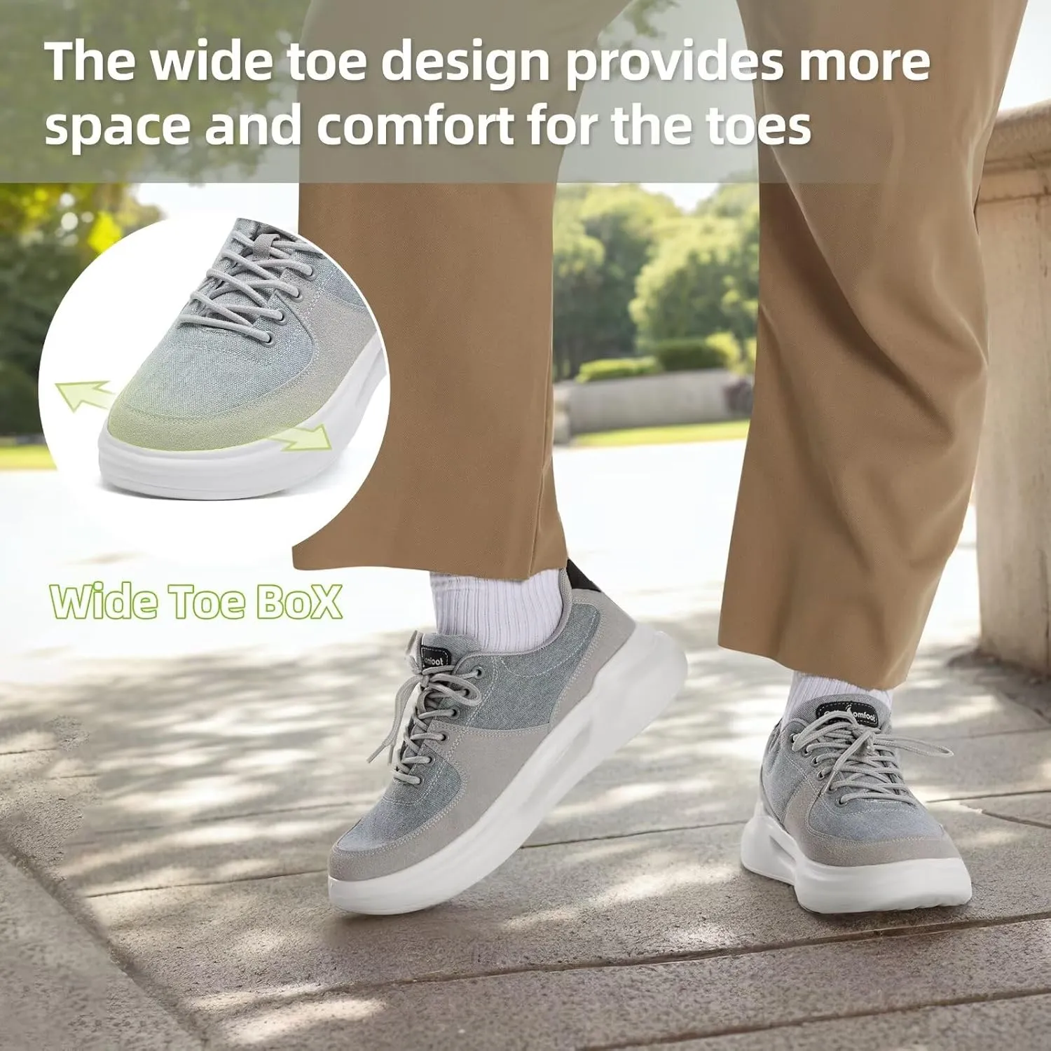 OrthoComfoot Men's Orthopedic Fashion Sneakers for Plantar Fasciitis: Comfortable Walking Shoes with Arch Support, Casual Cushion Orthotic Shoes for Foot and Heel Pain Relief