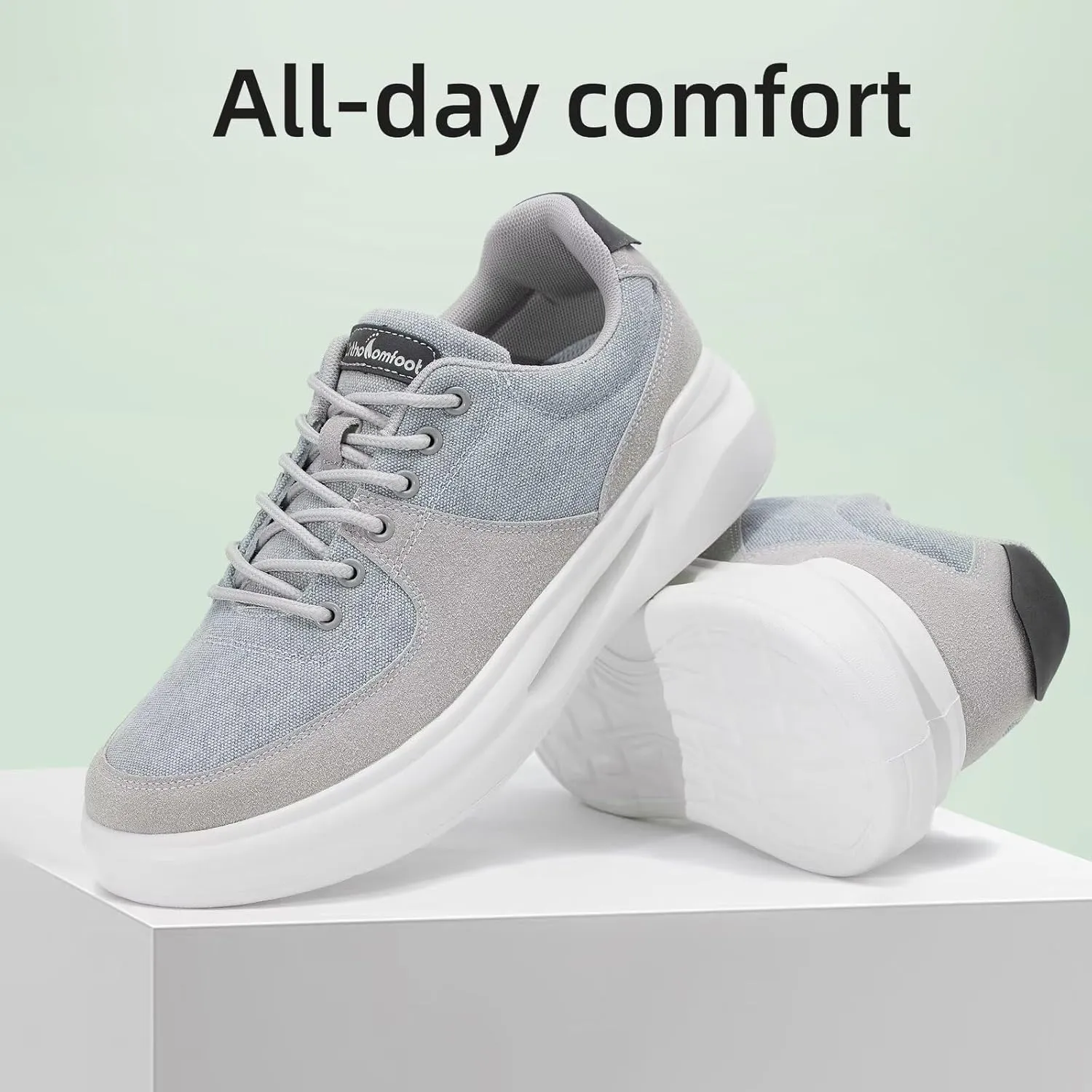 OrthoComfoot Men's Orthopedic Fashion Sneakers for Plantar Fasciitis: Comfortable Walking Shoes with Arch Support, Casual Cushion Orthotic Shoes for Foot and Heel Pain Relief