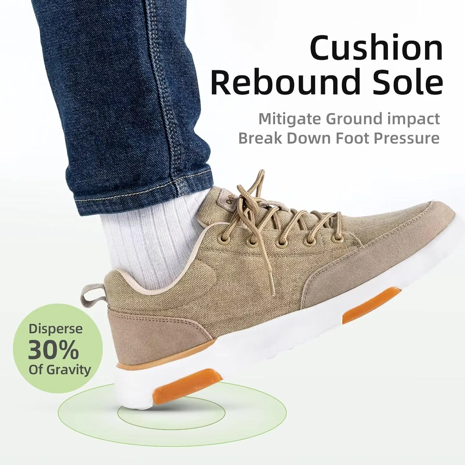 OrthoComfoot Men's Orthopedic Walking Shoes with Arch Support: Comfortable Cushioned Shoes for Plantar Fasciitis Relief, Breathable Orthotic Fashion Sneakers for Foot and Heel Pain