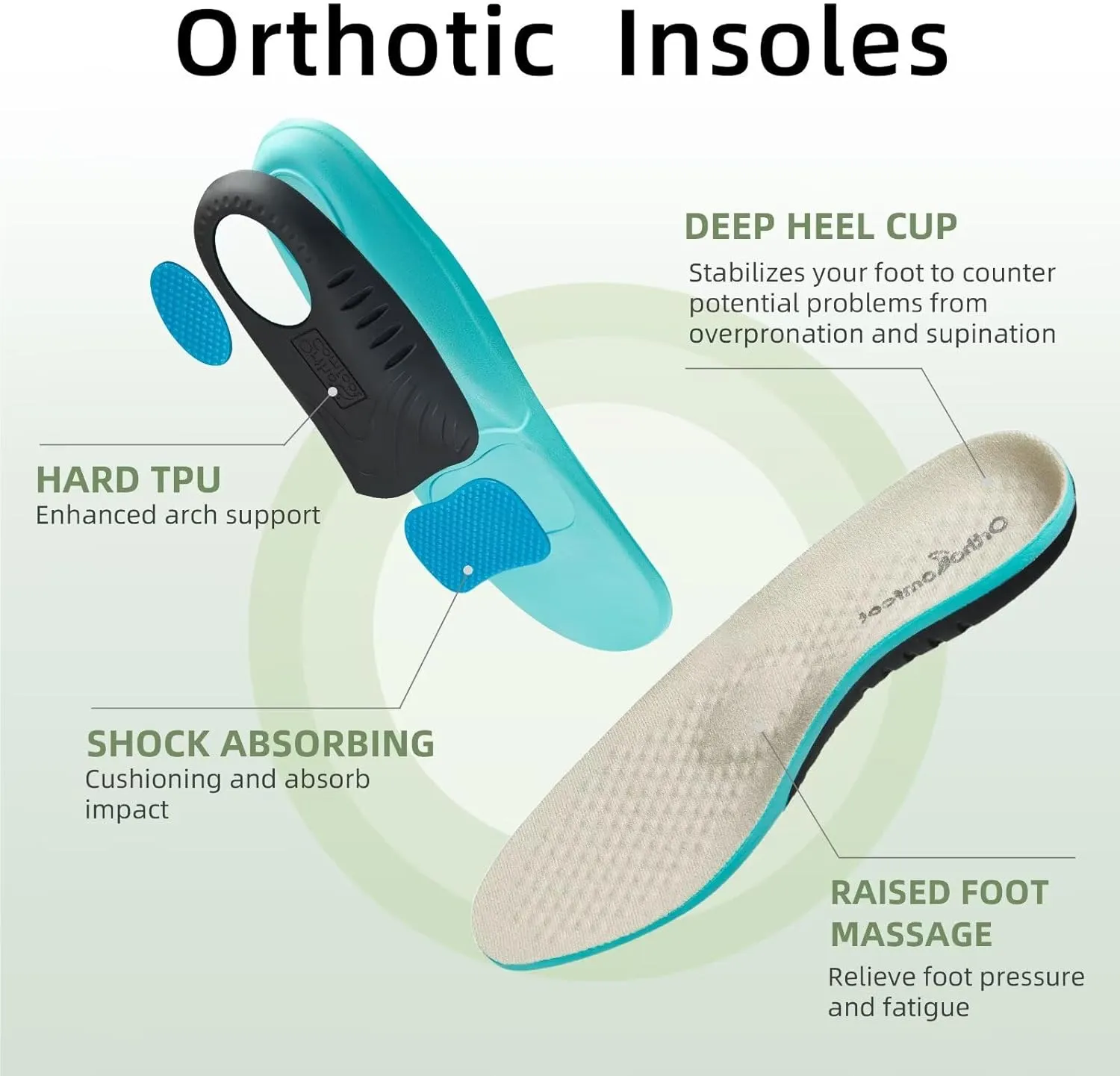 OrthoComfoot Men's Orthopedic Walking Shoes with Arch Support: Comfortable Cushioned Shoes for Plantar Fasciitis Relief, Breathable Orthotic Fashion Sneakers for Foot and Heel Pain