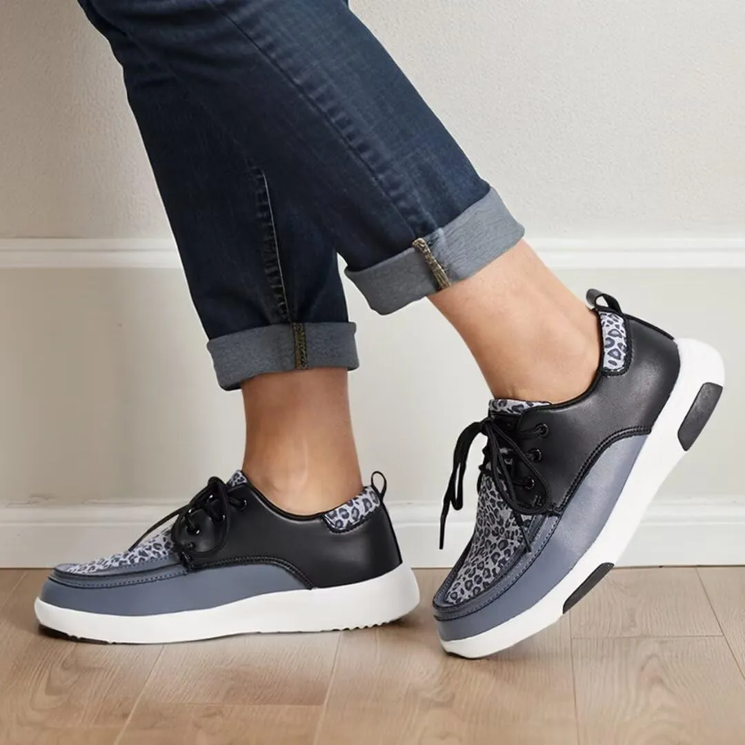 OrthoComfoot Women's Orthopedic Casual Shoes, Arch Support Lace up Driving Sneakers for Outdoor Indoor, Slip Resistant Walking Sneakers for Foot and Heel Pain Relief