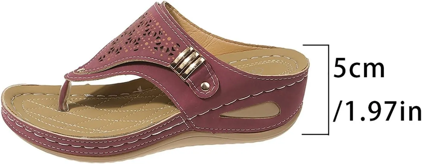 Orthopedic Sandals for Women - Arch Support Wedge Flip Flops, Summer 2025 Comfortable Dressy Casual Beach Slippers