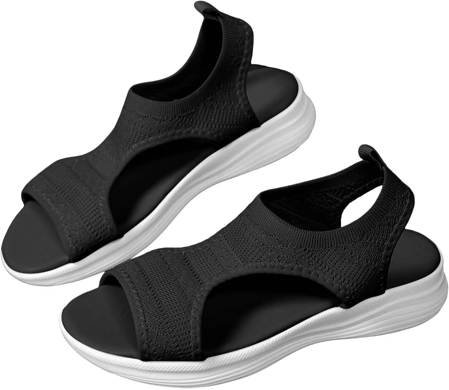 Orthopedic Sandals for Women Comfortable Walking Wedges Casual Open Toe Mesh Breathable Slip on Shoes Beach Slides