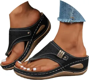 Orthopedic Sandals for Women, Women Summer Comfortable Sandals Arch Support Wedge Sandals 2025 Flip Flops Sandals