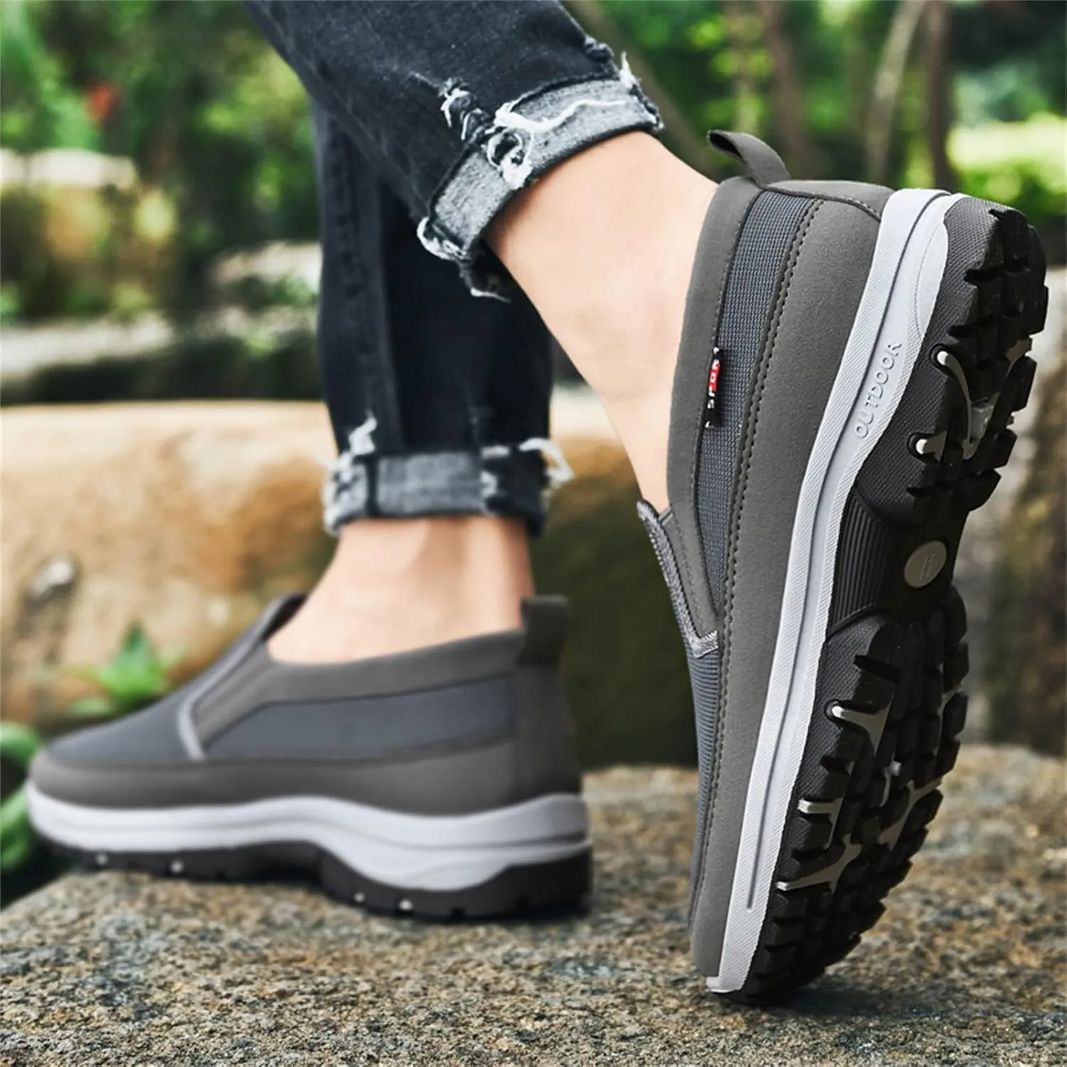 Orthopedic Shoes for Men Hiking Shoes Non-Slip Outdoor Walking Sneakers with Arch Support Walking Loafers