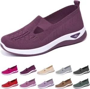 Orthopedic Walking Shoes for Women,2025 New Orthowalkway Womens Shoes,Woven Orthopedic Breathable Walking Sneaker Non-Slip Arch Support Slip on Shoes