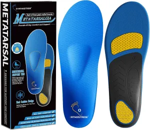 Orthotic Insoles with Metatarsal Pads, Plantar Fasciitis Arch Support Inserts for Metatarsalgia, Morton's Neuroma, Ball of Foot Pain Relief, Man Women Insoles for Standing All Day-D