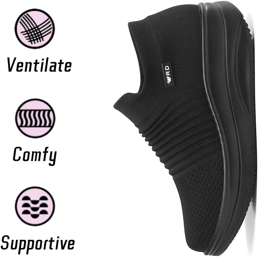 Oude Platform Loafers for Women Comfortable | Womens Slip On Sneakers Lightweight | Women's Walking Shoes Work Long Hours | Thick Rocking Bottom