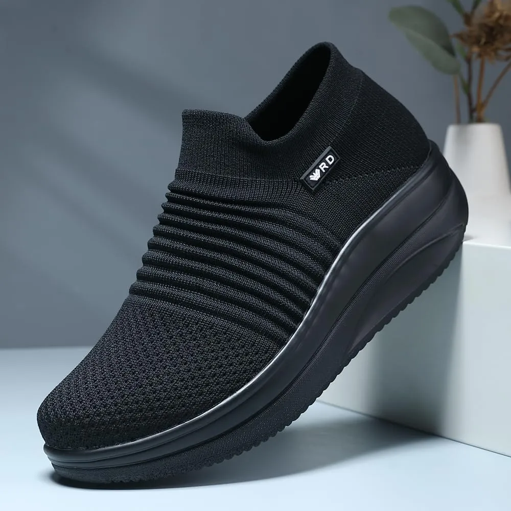 Oude Platform Loafers for Women Comfortable | Womens Slip On Sneakers Lightweight | Women's Walking Shoes Work Long Hours | Thick Rocking Bottom