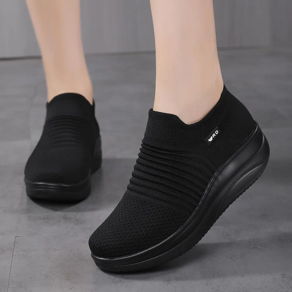 Oude Platform Loafers for Women Comfortable | Womens Slip On Sneakers Lightweight | Women's Walking Shoes Work Long Hours | Thick Rocking Bottom