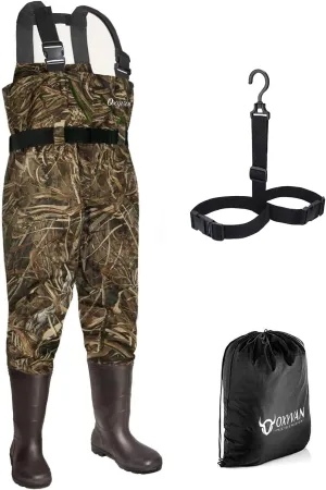 OXYVAN Chest Waders with Boots for Men & Women, Nylon/PVC Lightweight Fishing Wader with Boots Hanger
