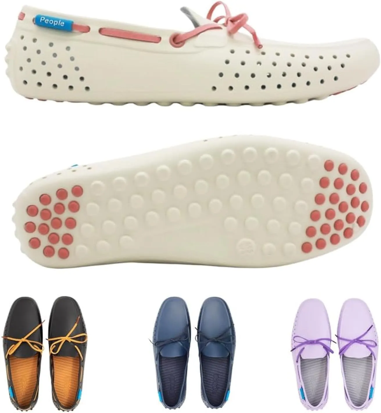 People Footwear Boat Shoes, Eco-Friendly Water Shoes with Bloom Material, The Stylish Rubber Loafers are Comfort, Lightweight, Waterproof & Anti-Slippery