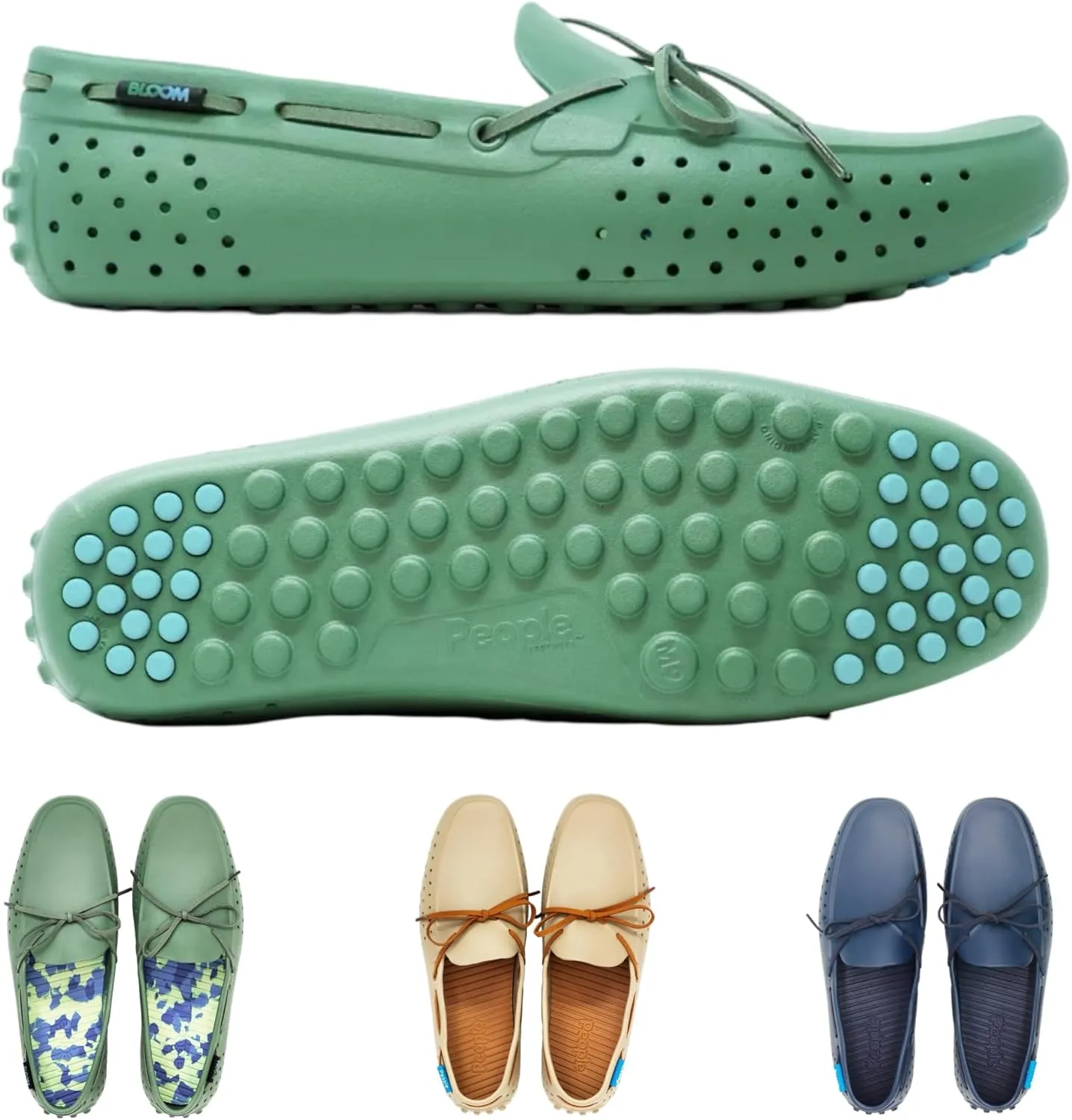 People Footwear Boat Shoes, Eco-Friendly Water Shoes with Bloom Material, The Stylish Rubber Loafers are Comfort, Lightweight, Waterproof & Anti-Slippery