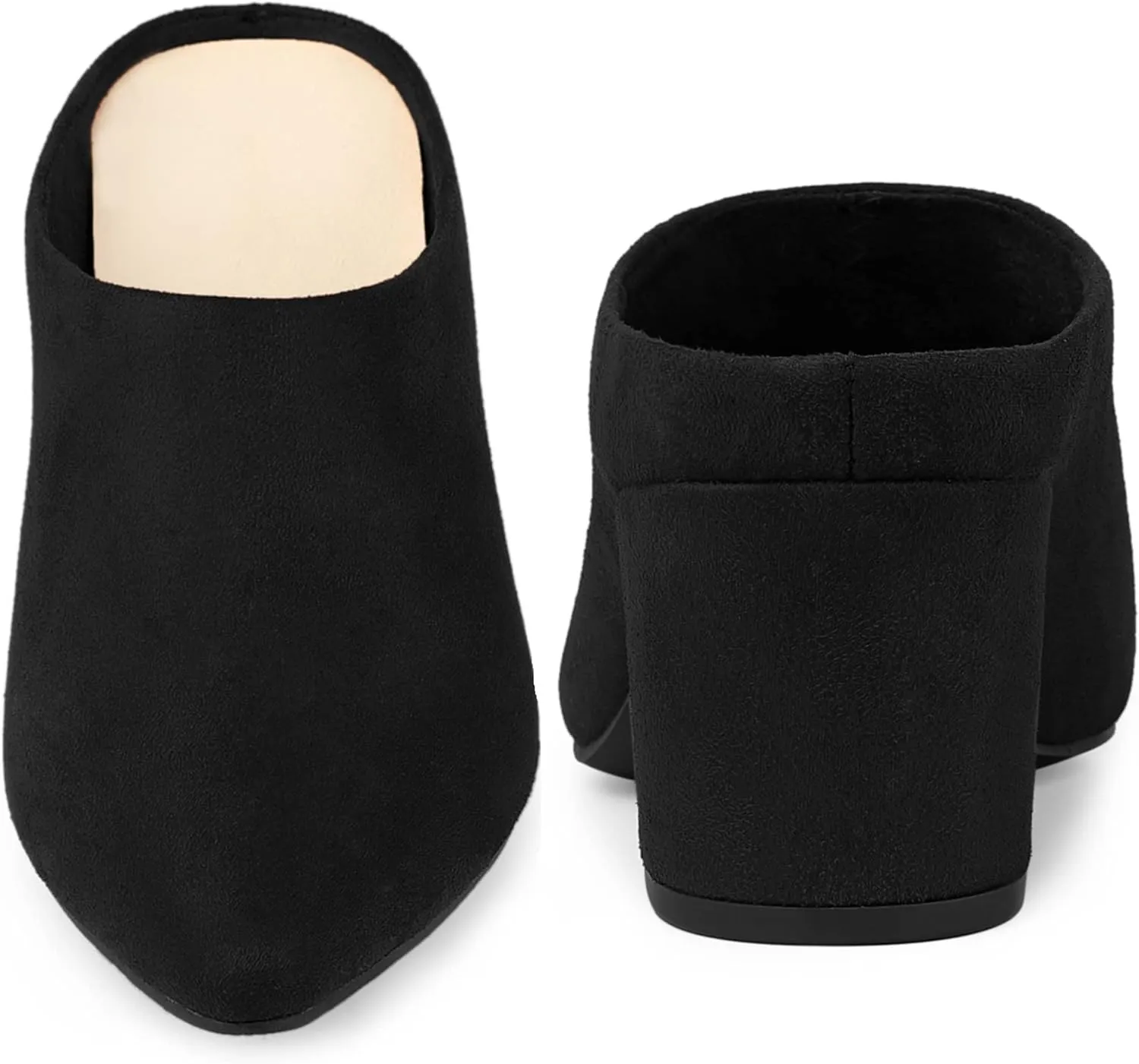 Perphy Chunky Heels Pointed Toe Slip on Slide Mules for Women