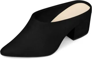 Perphy Chunky Heels Pointed Toe Slip on Slide Mules for Women