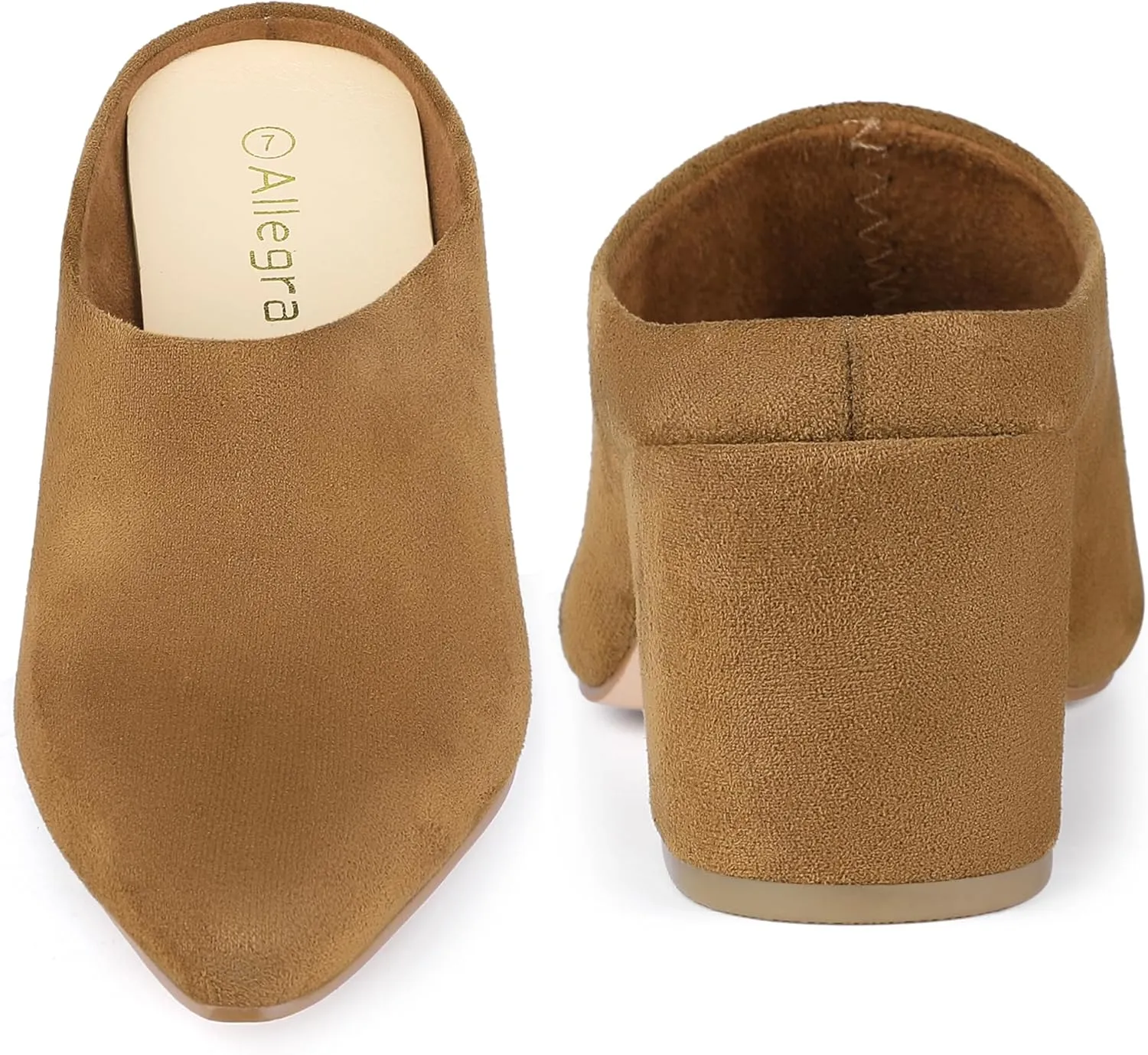Perphy Chunky Heels Pointed Toe Slip on Slide Mules for Women