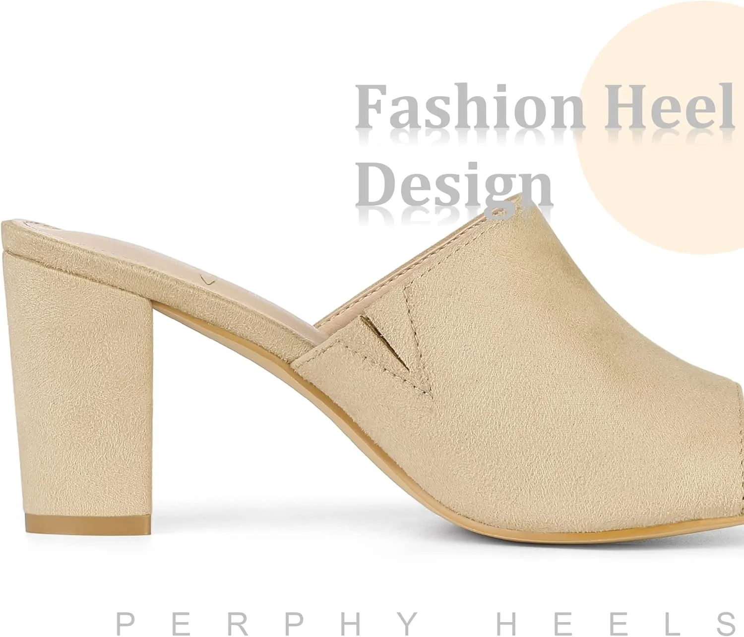 Perphy Slip on Chunky Heels Mules Slide Sandals for Women