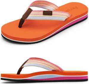 Pevino Women's Orthotic Flip Flops,Casual Comfortable Yoga Mat Thong Sandal with Arch Support