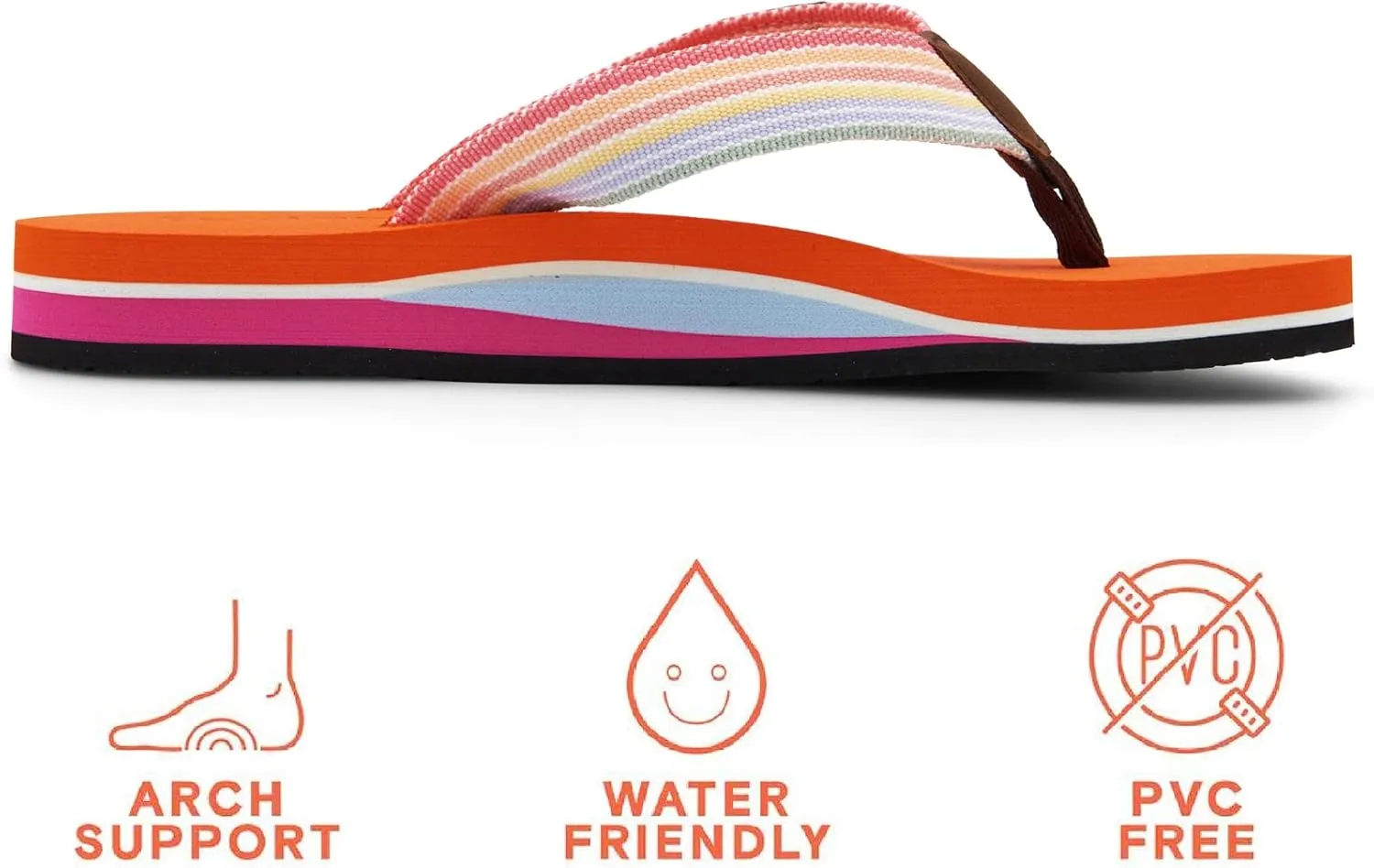 Pevino Women's Orthotic Flip Flops,Casual Comfortable Yoga Mat Thong Sandal with Arch Support