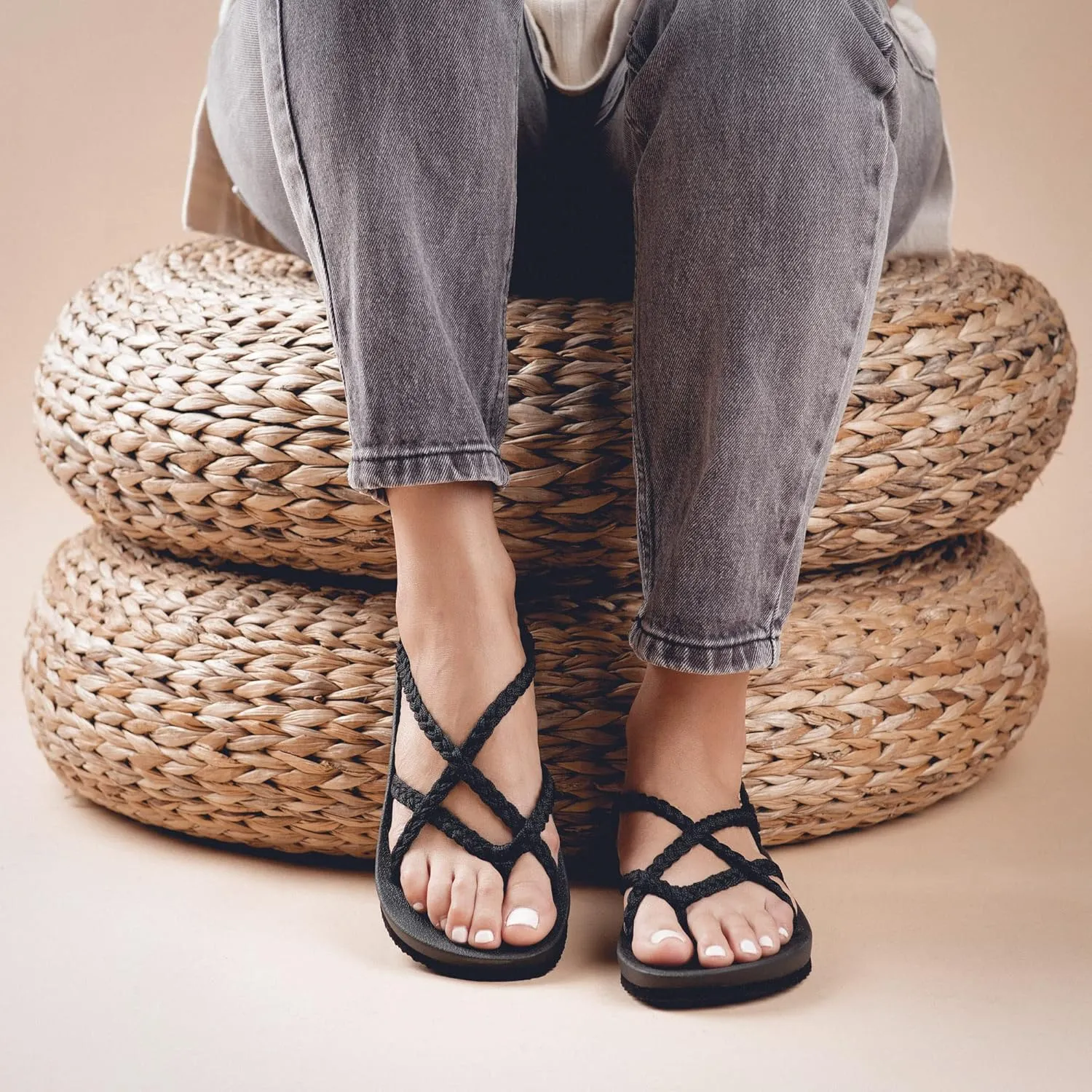 Plaka Lagoon Arch Support Sandals for Women - Comfort Collection, Strappy Braided & Water-Resistant Design - Ideal for Walking, Beach & Summer Use - Patented Sole
