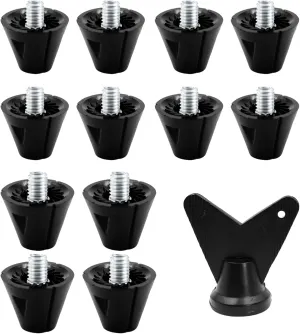 Plastic Studs for Soccer Cleats, Set of 12 Pieces Football Cleats Spikes for Men's Football Shoes 4 Pieces 16 MM and 8 Pieces 13 MM Studs for Football Boots with Wrench Tool