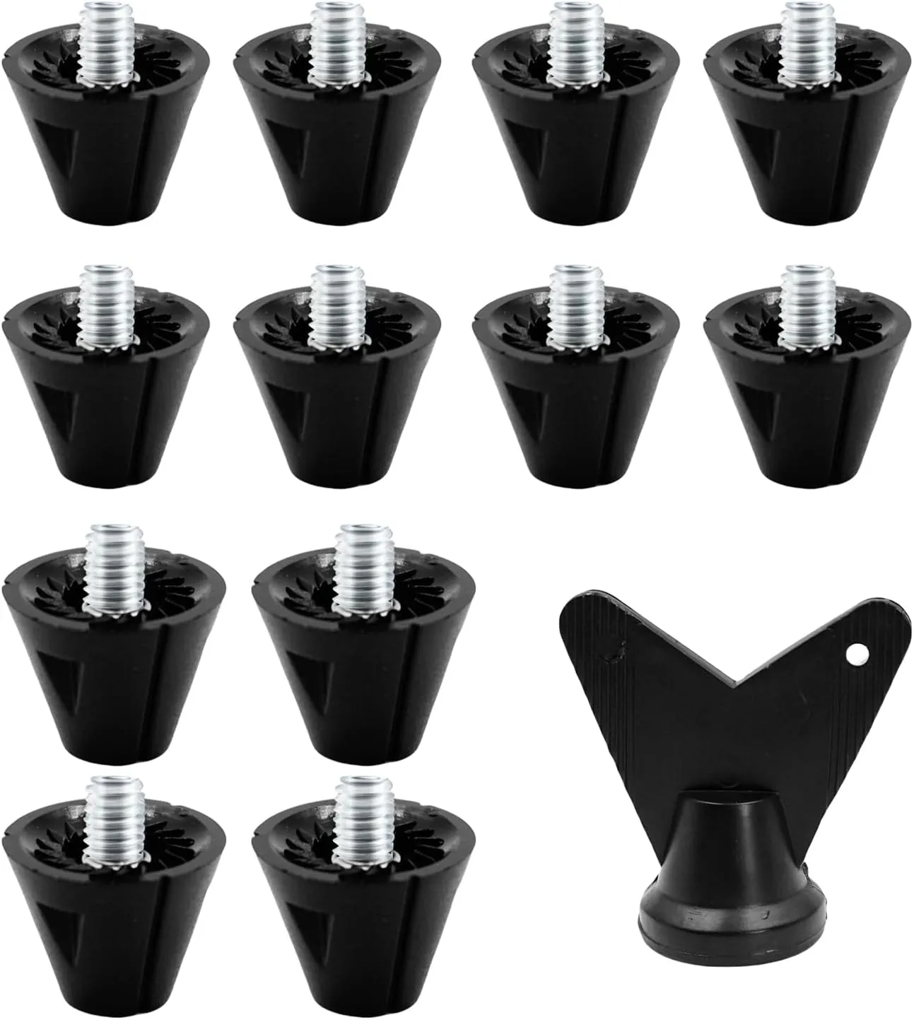 Plastic Studs for Soccer Cleats, Set of 12 Pieces Football Cleats Spikes for Men's Football Shoes 4 Pieces 16 MM and 8 Pieces 13 MM Studs for Football Boots with Wrench Tool