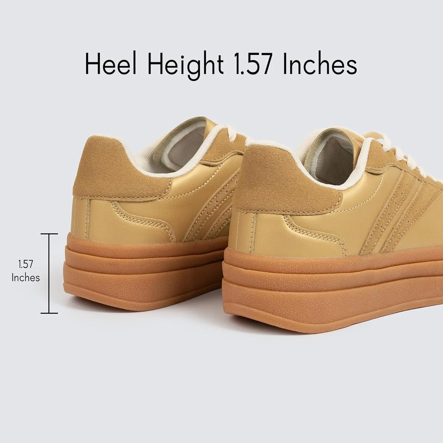 Platform Fashion Sneakers Women's Low-Top Classic Chunky Casual Lace-up Walking Shoes for Lady