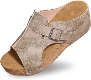 Platform Wedge Sandals for Women 2025 Open Toe Low Wedges Backless Summer Sandals Non Slip Hollow Out Comfortable Slippers Casual Dressy Walking Shoes Lightweight Breathable