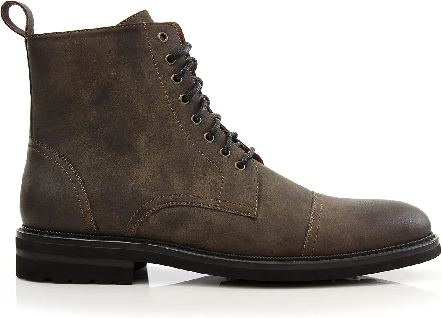 Polar Fox Brooke MPX806061 Grey Woolen and Leather Lace-up Fashion Chukka Boots with Zipper Closure