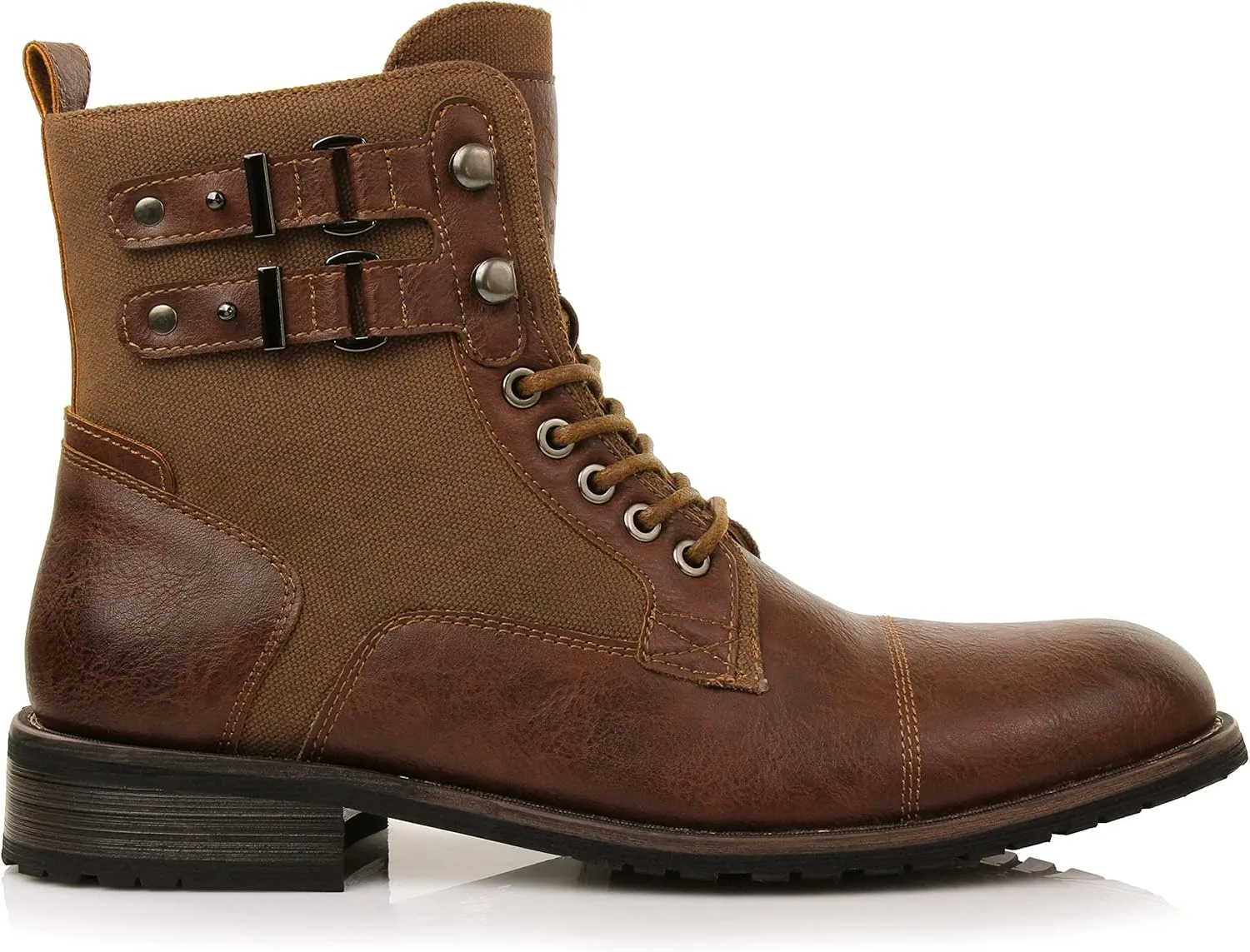 Polar Fox Mitch MPX808576 Mens Casual Cap Toe Boot Motorcycle Zipper Boots Men