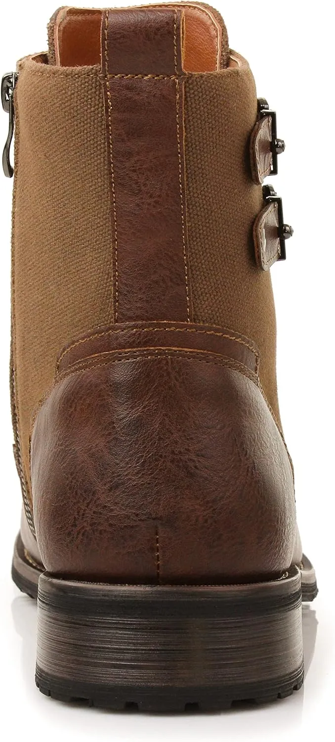 Polar Fox Mitch MPX808576 Mens Casual Cap Toe Boot Motorcycle Zipper Boots Men