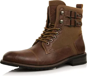 Polar Fox Mitch MPX808576 Mens Casual Cap Toe Boot Motorcycle Zipper Boots Men