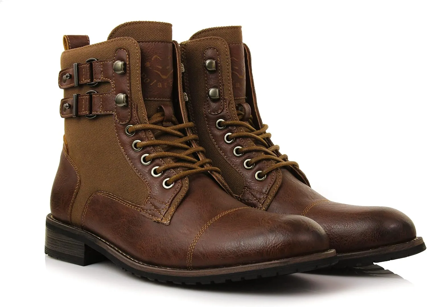 Polar Fox Mitch MPX808576 Mens Casual Cap Toe Boot Motorcycle Zipper Boots Men