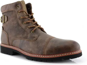 Polar Fox Mitch MPX808576 Mens Casual Cap Toe Boot Motorcycle Zipper Boots Men