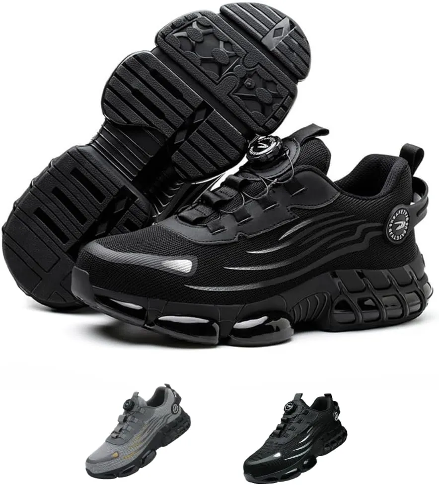 Prestivos Steel Toe Shoes,Men's Industrial & Construction Safety Shoes,Anti-Slip Puncture Resistant Lightweight Boots