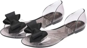 Princess Jelly Sandals with Bow Fish Mouth Summer Bowknot Beach Shoe for Women Girls (Red 35 Yards 5. 5US, 3UKï¼Œ 36EU, 8. 8425Inch)