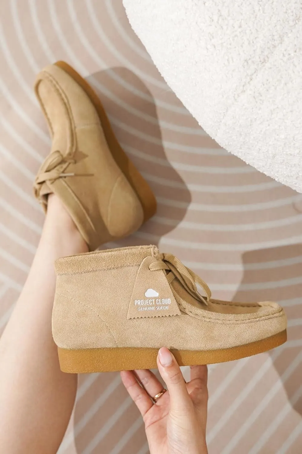 Project Cloud Ankle Boots for Women - 100% Genuine Suede Womens Shoes - Memory Foam Insole Chukka Boots - Water Resistant Fashion Shoes for Women 2025 (Wally Boot)
