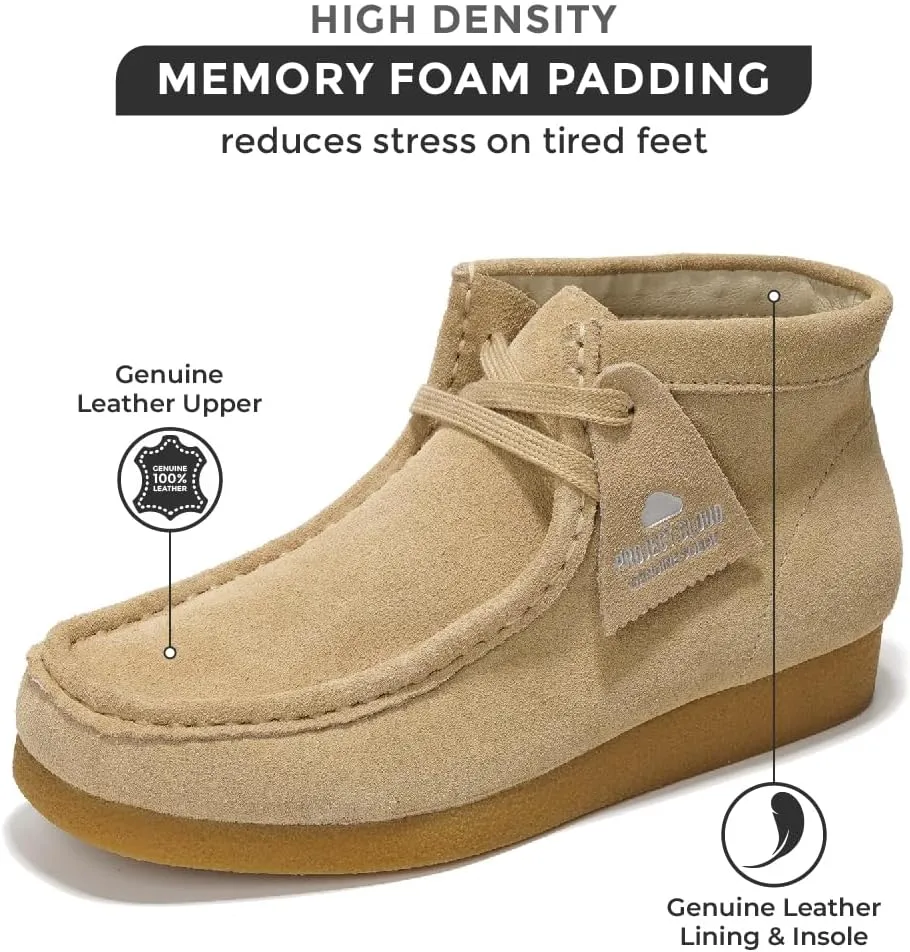 Project Cloud Ankle Boots for Women - 100% Genuine Suede Womens Shoes - Memory Foam Insole Chukka Boots - Water Resistant Fashion Shoes for Women 2025 (Wally Boot)