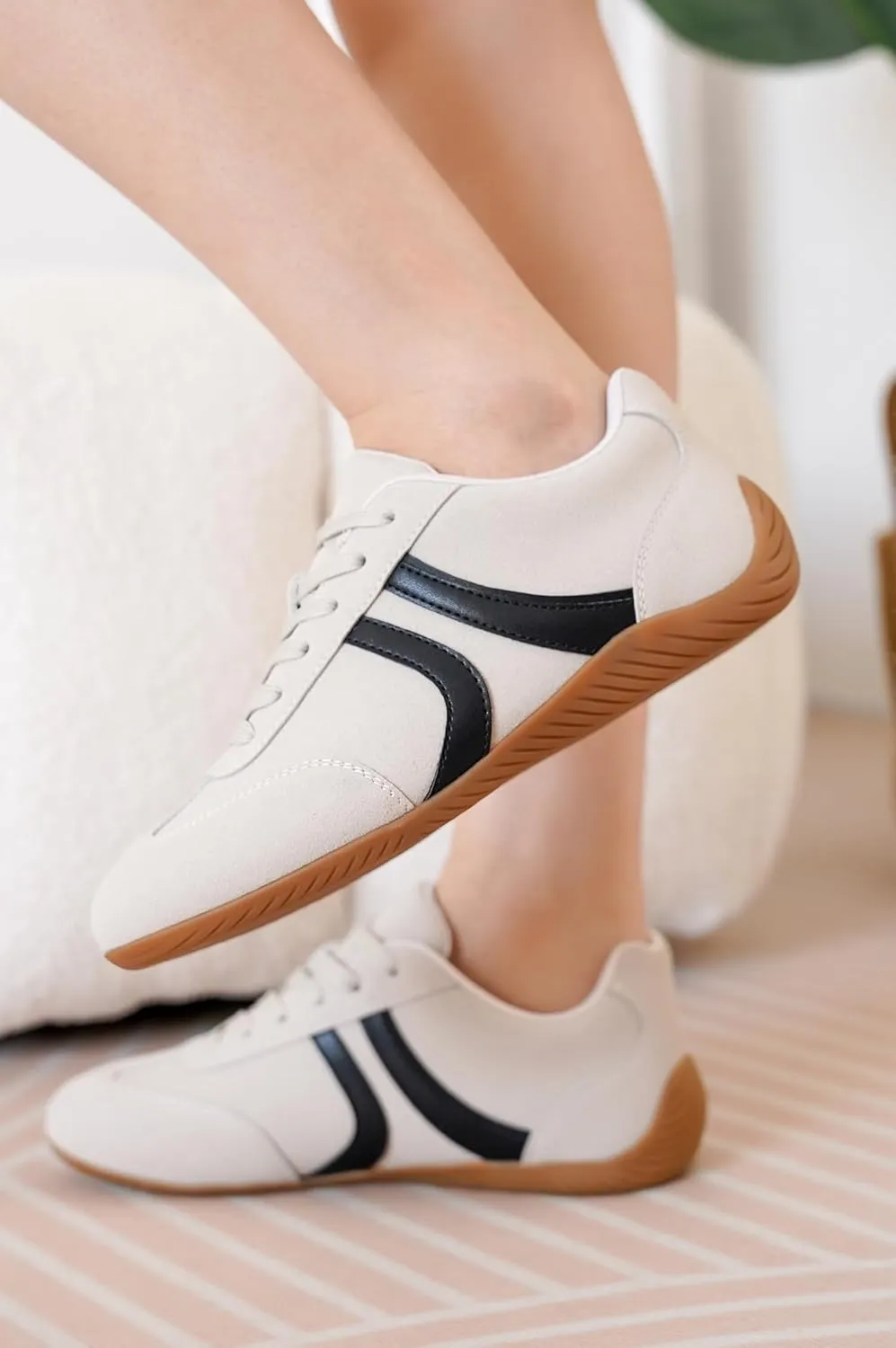 Project Cloud Ballerina Sneakers for Women – Memory Foam Lace-Up Womens Shoes – Lightweight & Non Slip Womens Shoes Casual – All-Day Women's Fashion Sneakers for 2025 (Goal)