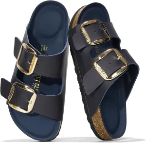 Project Cloud Genuine Leather Flat Sandals Comfortable Beach Essentials Womens Sandals Memory Foam Vacation Essentials Slides for Women Footwear (Santorini)