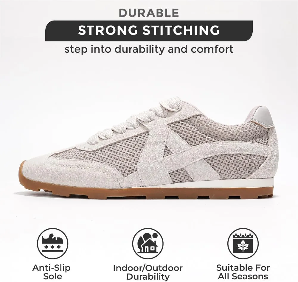 Project Cloud Genuine Leather Womens Shoes – Fashion Sneakers for Women 2025 Non-Slip with Comfortable Memory Foam Insole – Stylish and Lightweight Spring Shoes for Women (Tiger)