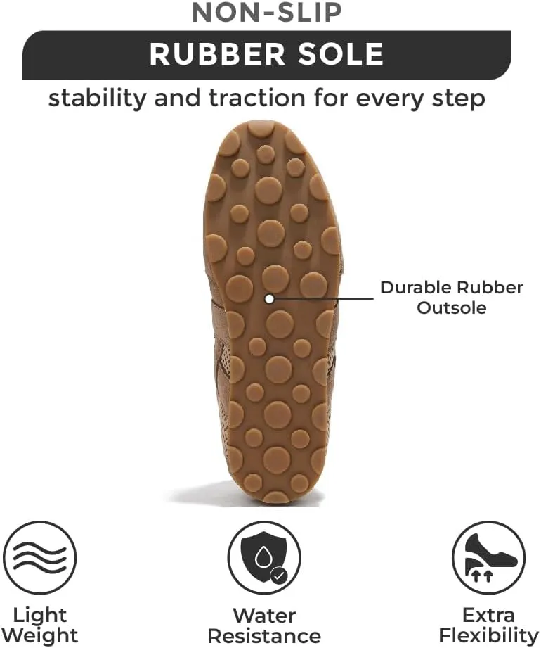 Project Cloud Genuine Leather Womens Shoes – Fashion Sneakers for Women 2025 Non-Slip with Comfortable Memory Foam Insole – Stylish and Lightweight Spring Shoes for Women (Tiger)