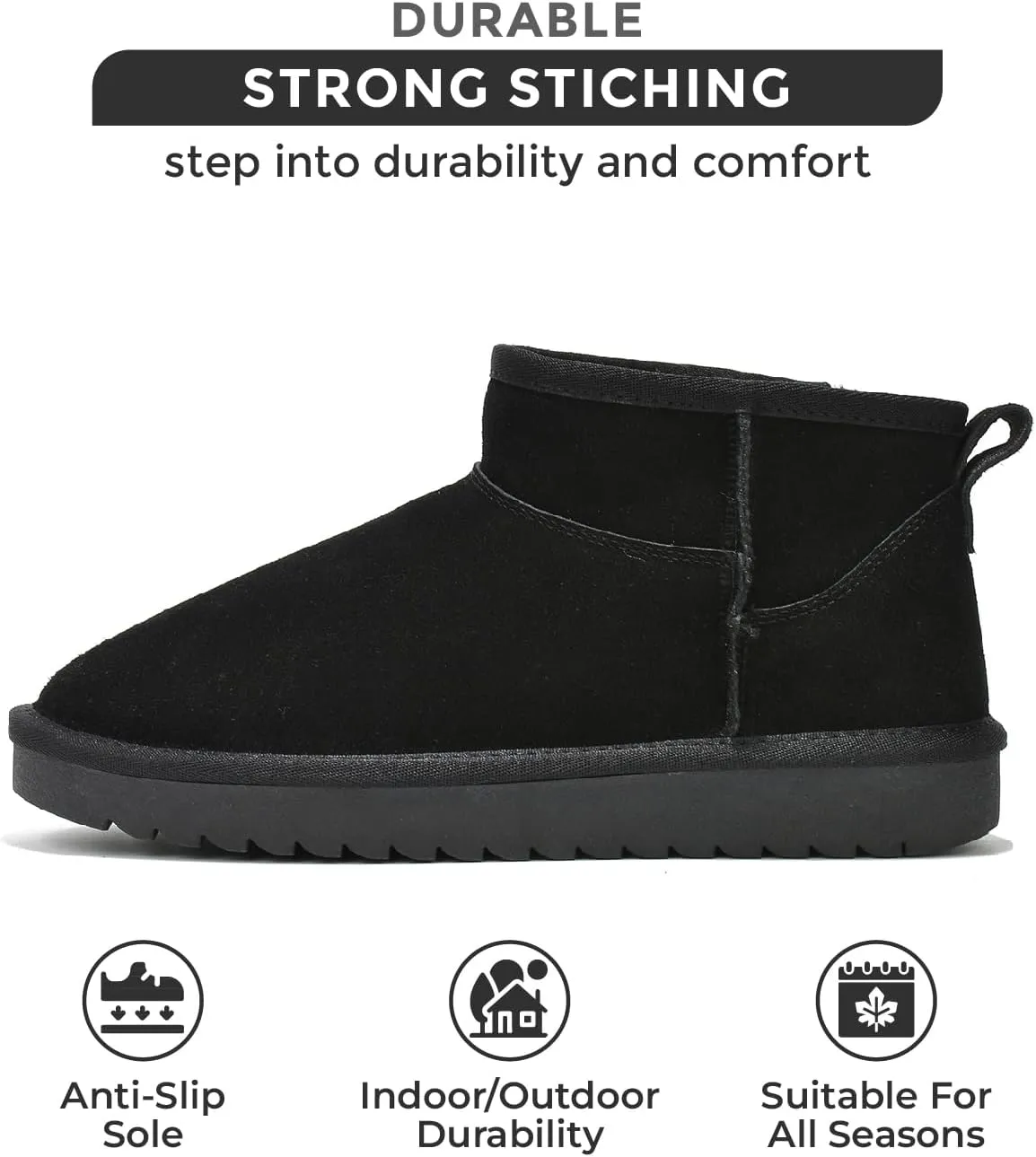 Project Cloud Genuine Suede Ankle Boots for Women - Water Resistant with Memory Foam Insole Winter Boots for Women - Trending Shoes & Comfortable Women's Ankle Boots (Hippy)