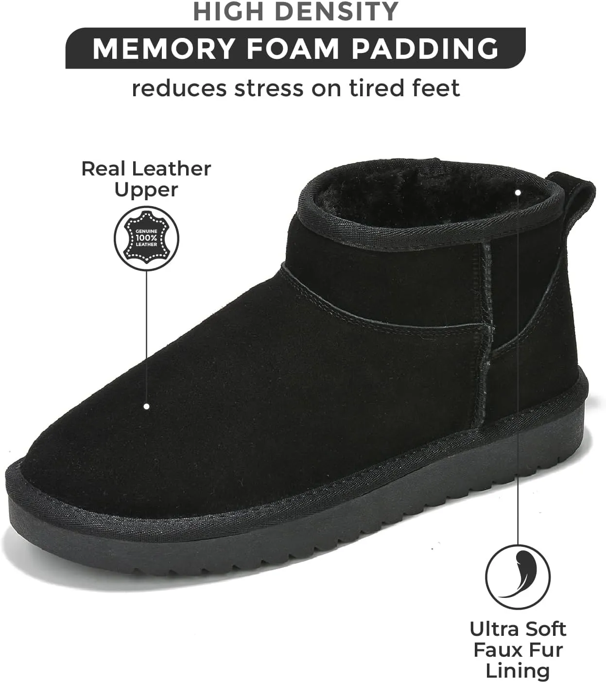 Project Cloud Genuine Suede Ankle Boots for Women - Water Resistant with Memory Foam Insole Winter Boots for Women - Trending Shoes & Comfortable Women's Ankle Boots (Hippy)