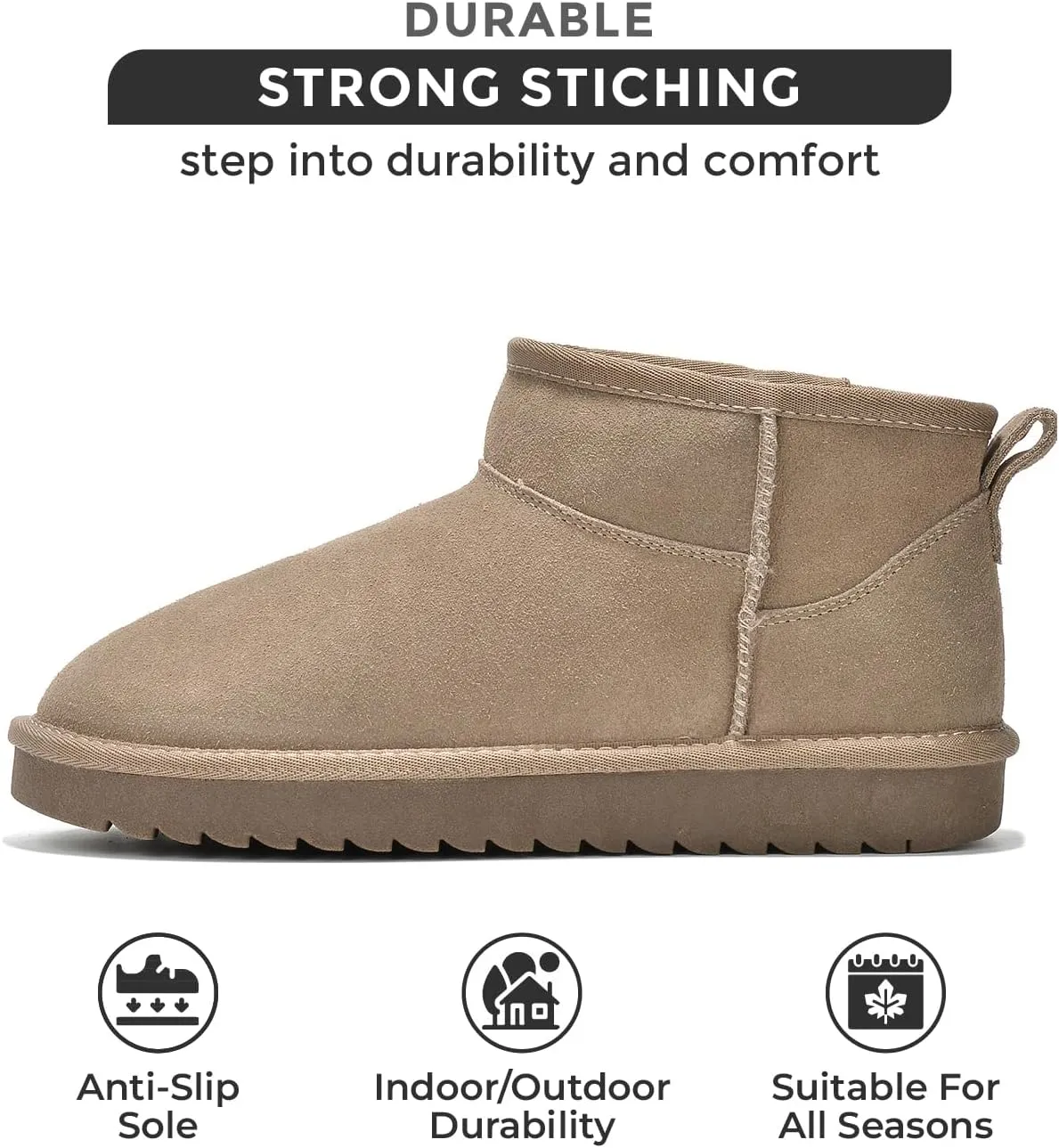 Project Cloud Genuine Suede Ankle Boots for Women - Water Resistant with Memory Foam Insole Winter Boots for Women - Trending Shoes & Comfortable Women's Ankle Boots (Hippy)