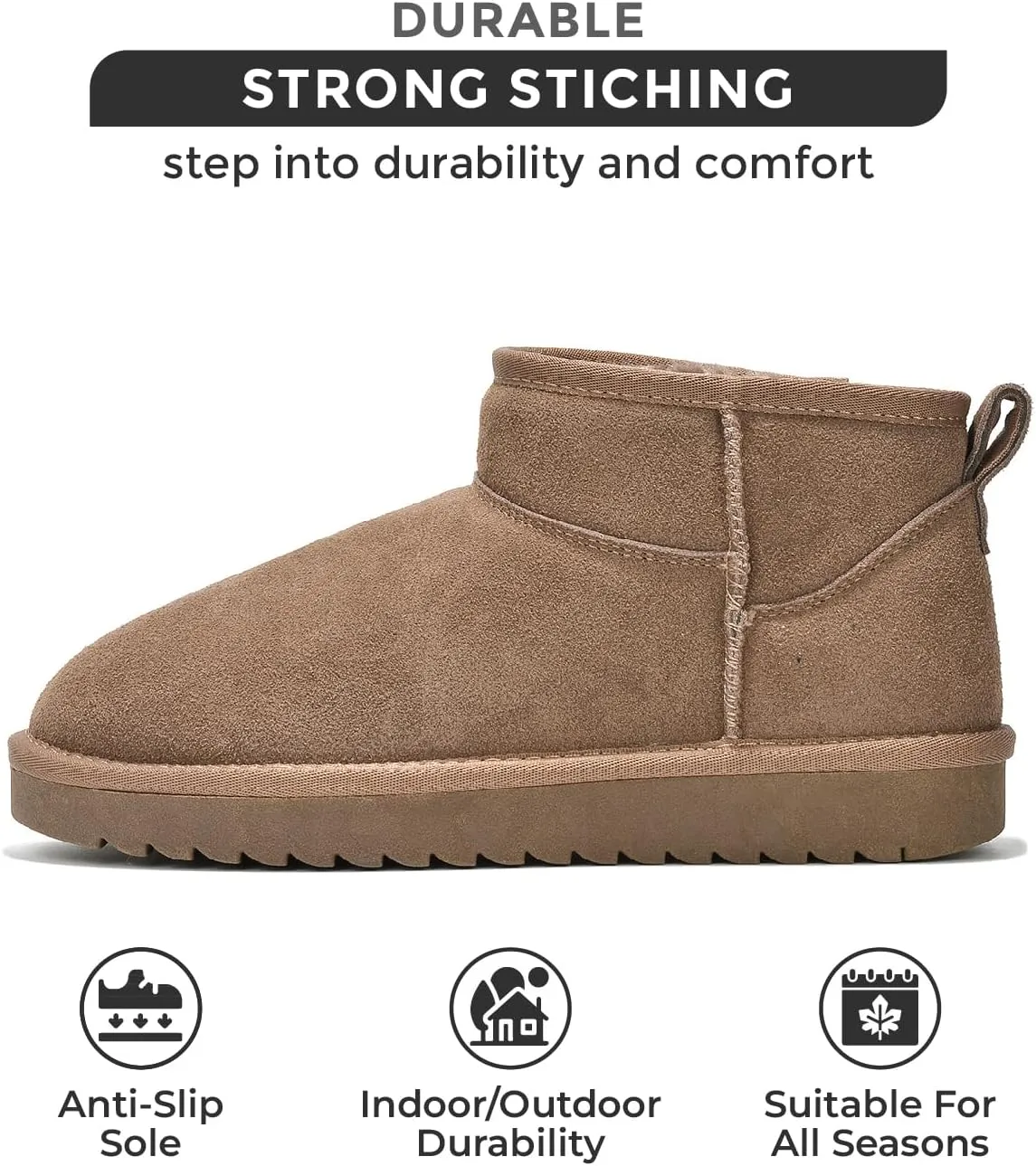 Project Cloud Genuine Suede Ankle Boots for Women - Water Resistant with Memory Foam Insole Winter Boots for Women - Trending Shoes & Comfortable Women's Ankle Boots (Hippy)